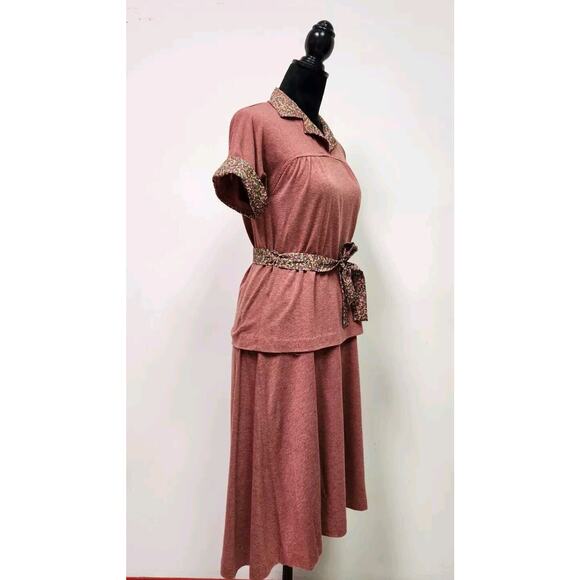 Vtg 70s Tejo Of California Women's Skirt Set Large Terracotta No Size Tag - Picture 2 of 13